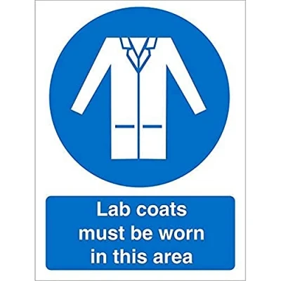 Image of Seco Lab Coats Must Be Worn in This Area Sign, 200mm x 300mm 1mm Semi Rigid Plastic