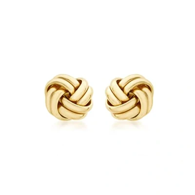 Image of Carissima Gold Women&#039;s 9 ct Yellow 10 mm Four Strand Knot Stud Earrings