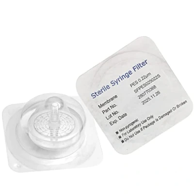 Image of Sterile Syringe Filters PES 25 mm Diameter 0.22 um Pore Size Individually Packaged 100/pk by Biomed Scientific