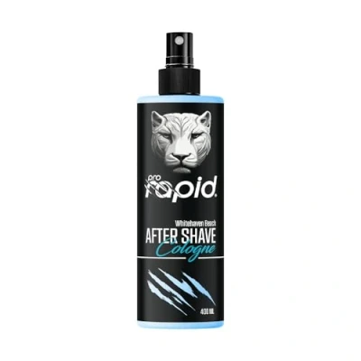 Image of Prorapid Aftershave Mens Cologne, White Heaven Beach 400 ml Citrus, Tangerine, Sea Water Fragrance Refreshing Spray Lotion for Men