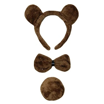 Image of Petitebelle Brown Bear Headband Bowtie Tail 3pc Costume (One Size)
