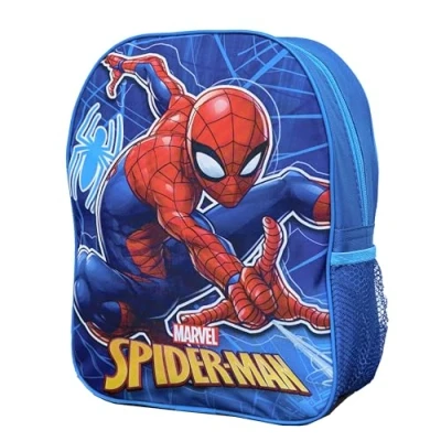 Image of Official Licensed Kids Boys &amp; Girls School Backpack with Side Mesh Pocket (Spiderman)
