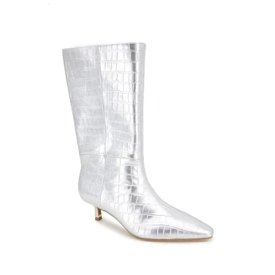 Image of Kenneth Cole New York Women&#039;s Meryl Fashion Boot, Silver Croco, 8 UK