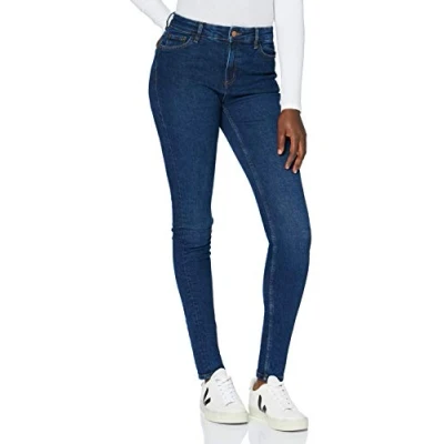 Image of MERAKI Women&#039;s Skinny Mid Rise Jeans, Indigo, 26W / 32L
