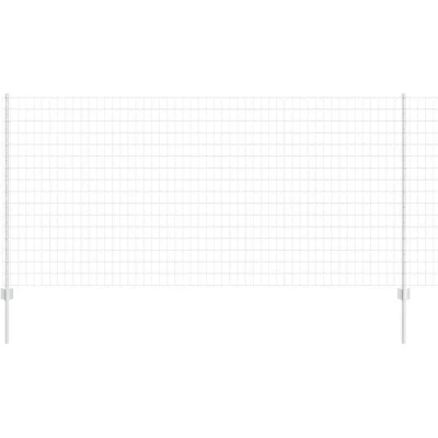 Image of vidaXL Euro Fence with 10 U Posts Silver 1,2x10 m Steel