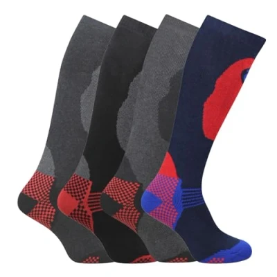 Image of Bonjour 4 Pairs of Mens High Performance Thermal Ski Socks Assorted UK 6 11 (Eur 39 45)