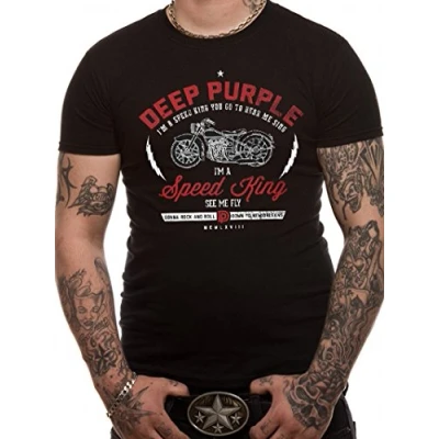 Image of Official Deep Purple Speed King Mens Black T Shirt (Large)