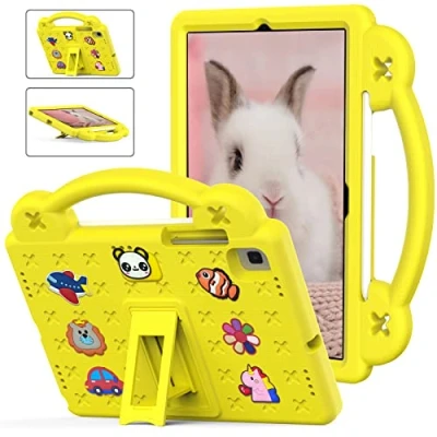Image of Tablet Case For Samsung Galaxy Tab S5e T720 10.5 (2019) Kids Friendly DIY Cartton Cute Doll, Stand with Handle Lightweight EVA Foam Full Body Protection Shockproof Cover Yellow