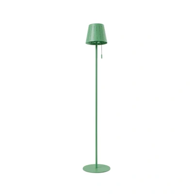 Image of Lindby LED floor lamp Hilario, green, iron, rechargeable battery