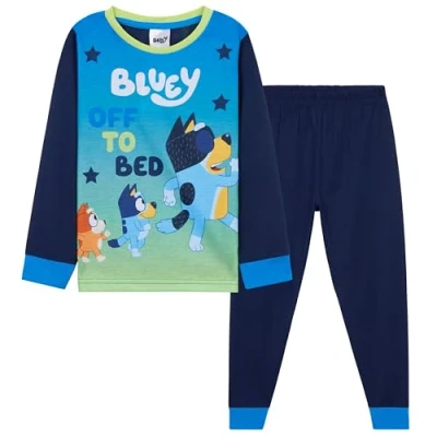 Image of Bluey Boys Long Pyjama Set, Comfy Breathable Loungewear PJs Gifts for (Multi, 7 8 Years)