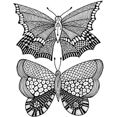 Image of Lindsay Mason Designs A6 Zendoodles Butterflies Ready to Go Clear Stamp