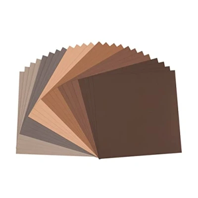 Image of Vaessen Creative Florence Cardstock Textured Coloured Card Making Supplies 12 x inch Brown 24 Sheets Paper for Scrapbooking, and Other Crafts 216 gsm