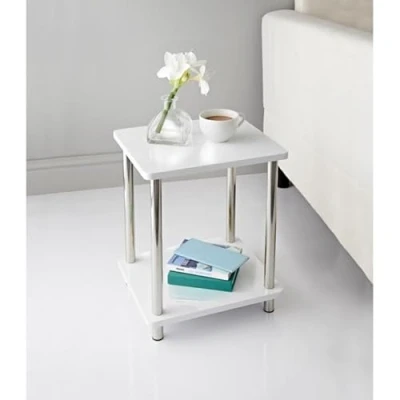 Image of B12 Norsk White gloss 2 Shelf Unit Fabulous addition to your living room with shelving place ornaments, photo frames, magazines and books.