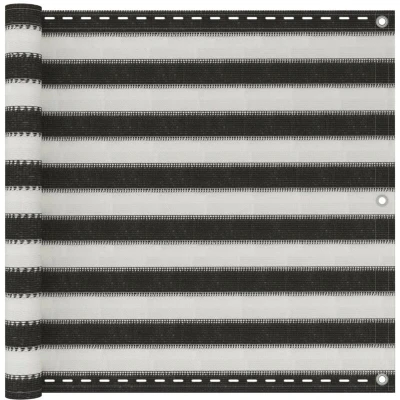 Image of vidaXL Balcony Screen HDPE 90x500 cm Anthracite and White