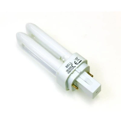 Image of 2x 10 watt CFL 2 pin Energy Saving Lamp 10W Cool White 840 G24d 1 Double turn