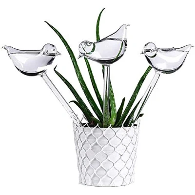 Image of 3 Pcs Bird Shape Plant Waterer Plastic Watering Globes Self Bulbs Large Garden Stakes Automatic Irrigation Device for Indoor Outdoor Plants