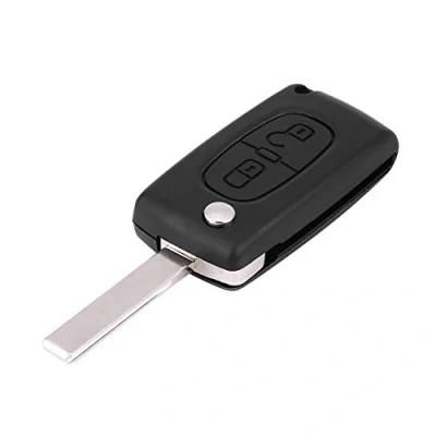 Image of Car Key,2 Buttons Remote Key Fob ID46 433MHz W/Uncut Blade for 207 307 308 407 807