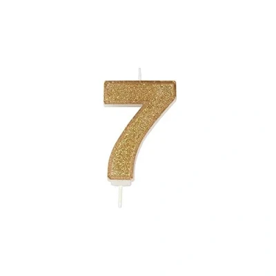Image of CULPITT Sparkle Number Candles for Cake &amp; Cupcakes, Single Numbers from 0 9, Say Happy Birthday with These Candle Sparklers, Celebrate Birthdays Anniversaries Flair Gold 7