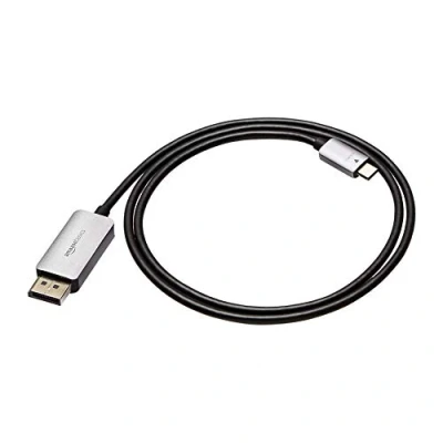 Image of Amazon Basics USB C to DisplayPort Cable, 4Kx2K@60Hz, Aluminum Housing, 0.9 m, Black
