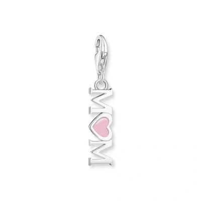 Image of Thomas Sabo Women Silver Charm Pendant with red Lollipop Heart 925 Sterling Silver, Blackened, Cold Enamel 2072 664 10