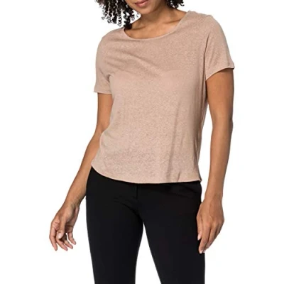 Image of Pieces Women&#039;s PCPHOEBE SS TEE NOOS T Shirt, Warm Taupe/Detail: cp, XS