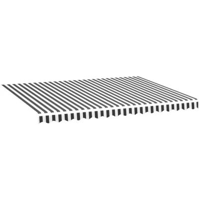 Image of vidaXL Replacement Fabric for Awning Anthracite and White 4x3 m