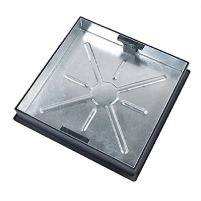 Image of Clark Drain CD 450SR Block Pavior Recessed Manhole Cover, Galvanised Steel/Black, 450 x 80 mm