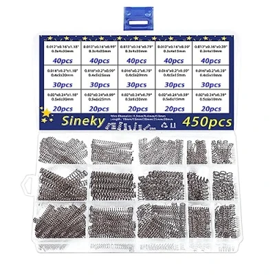 Image of SellGood Metal Springs 450pcs Mini Compression Spring Set Assorted, 304 Stainless Steel Return WD 0.3mm 0.4mm 0.5mm, for Home Repair, Long 10mm/15mm/20mm/25mm/30mm