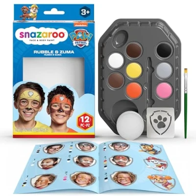 Image of Snazaroo PAW Patrol Face Paint Kit, Rubble and Zuma, 12pcs Set