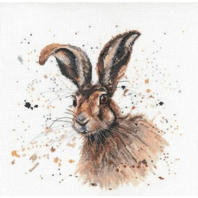 Image of My Cross Stitch Bree Merryn Counted Kit Hugh The Hare,10x10 inches