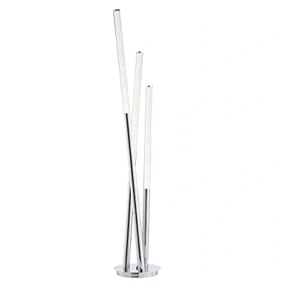 Image of Glacier LED 3 Light Floor Lamp Chrome, Acrylic With Bubbles