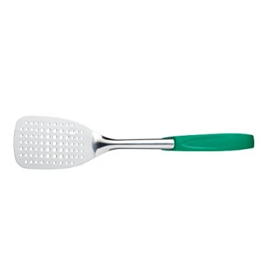 Image of MasterClass Colour Coded Catering Quality Stainless Steel Fish Slice, 38 cm (15&quot;) Green (Vegetarian)
