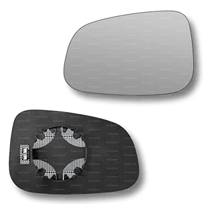 Image of Less4spares Replacement Wing Mirror Glass Left Compatible with Volvo S60 2010 2018 CLIP ON Passnager Near Side N/S Heated Convex