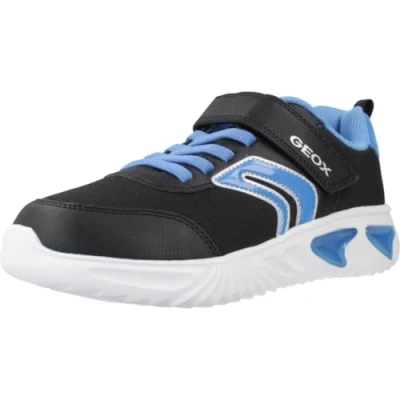 Image of Geox J Assister BOY C Sneaker, Black/Sky