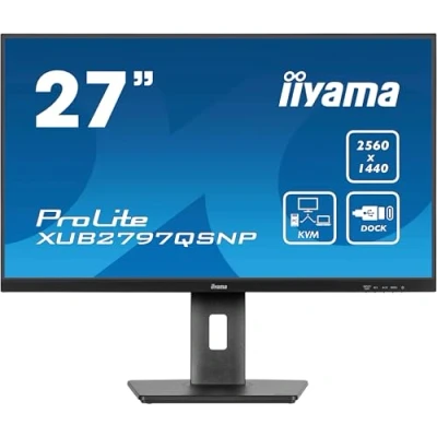 Image of iiyama XUB2797QSNP B1 27, IPS, 2560 x 1440, 100Hz, 1H1DP1C, HAS, RJ45, PD96W, KVM