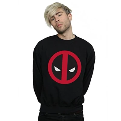 Image of Marvel Men&#039;s Deadpool Large Clean Logo Sweatshirt Black Small