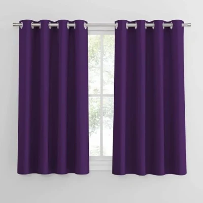 Image of PONY DANCE Purple Curtains for Bedroom Short Blackout 54 Inch Drop Window Treatment Thermal Insulated with Eyelets &amp; Drapes, 2 Panels, W46 X L54,
