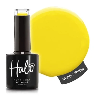 Image of Halo Gel Polish 8ml Yellow Mellow. UV/LED Nail Polish, Long Lasting &amp; Easy To Apply. Soak Off Art Colours For Manicure Pedicure. Professional Home Use.