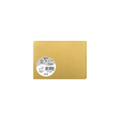 Image of Clairefontaine Ref 111390C Pollen Card (Pack of 25 Sheets) 110 x 155mm Sized, Acid Free, Inkjet &amp; Laser Compatible, Easy to Write On, 210gsm Gold