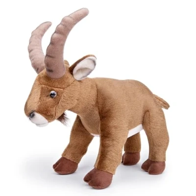 Image of lilizzhoumax Simulation Goat Plush Toy 11inch brown Realistic Stuffed Animal Wild Cute Toy, Super Soft Home Decoration Toys baby birthday for Friends and Kids