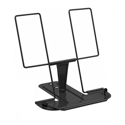 Image of BOBOZHONG Book Stands for Reading,Metal Stand Holder Multifunctional Reading Rack,Adjustable Metal Document Office School Library Home (Black)