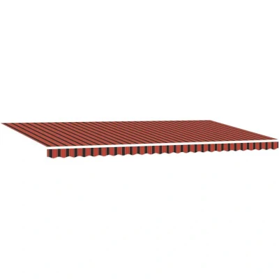 Image of Vidaxl Manual Retractable Awning with led Orange and Brown 600x300 cm