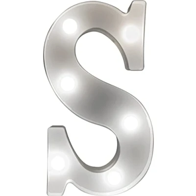 Image of St Helens Home &amp; Garden Battery Operated 3D LED Letter Light Perfect for use as a Night or at Weddings and Parties (Letter S)