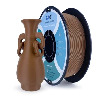 Image of ZIRO Matte PLA Filament 1.75mm, 1KG 3D Printer Filament, High Toughness PLA, Dimensional Accuracy +/ 0.03mm, Chocolate