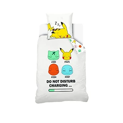 Image of Pokemon Starter Children&#039;s Pikachu Duvet Cover Cotton Bedding Set