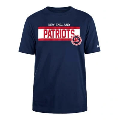 Image of New ENGLAND PATRIOTS Era Cap NFL Regular T Shirt High Density Ink Screenprint Front Graphic Original Team Color Unisex Navy