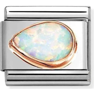 Image of Nomination Drop Left White Opal Charm