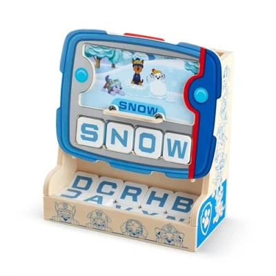 Image of Melissa &amp; Doug PAW Patrol Wooden See Spell Game Toy Spelling Educational Play Word Flash Cards for Kids 4+ years Gift Boys or Girls FSC Certified Materials