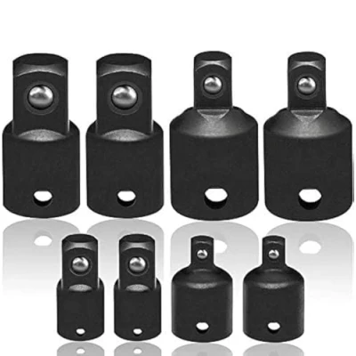 Image of GCQ Impact Socket Adapter and Reducer Set, Use with Wrenches Drills in Auto Driver Construction Work, 8 Piece (3/8in. to 1/4) (1/2in. 3/8) 1/2) (1/4in.
