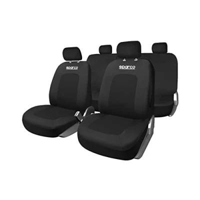Image of SPARCO BLACK SPORTS SEAT COVER SET, SPCS442BK